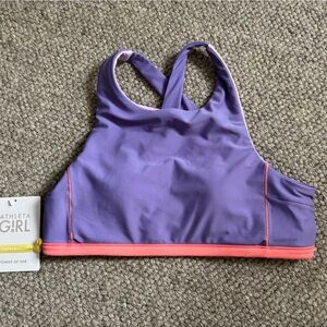Athleta Purple Bikini Bottom with Pink Trim